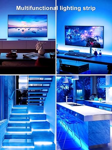 Miniatura 6 de KANTUTOE Luces de TV detrás, luces LED de 19.68 pies para TV de 65 a 80 pulgadas, luces LED de TV RGB, retroiluminación, sincronización de música,