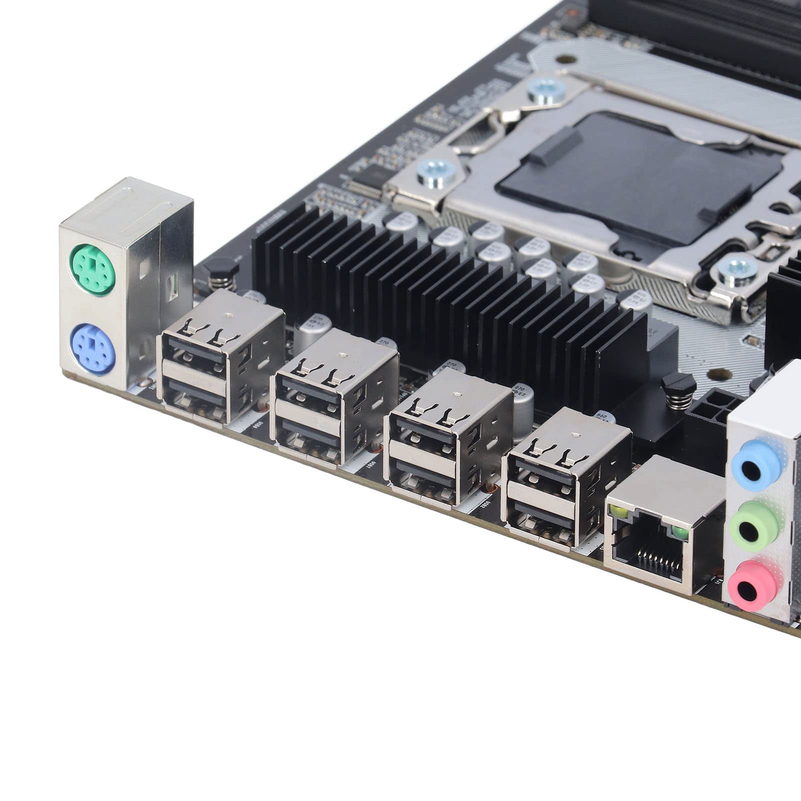 Placa Base X58, 2 Ranuras para CPU DDR3 DIMM LGa 1366 Placa Base para Juegos, Puerto USB 2.0 SATa Placa Base PCB Compatible con Memoria ECC, una Toma de Corriente de 8 Pines, un Conector de Alimentaci
