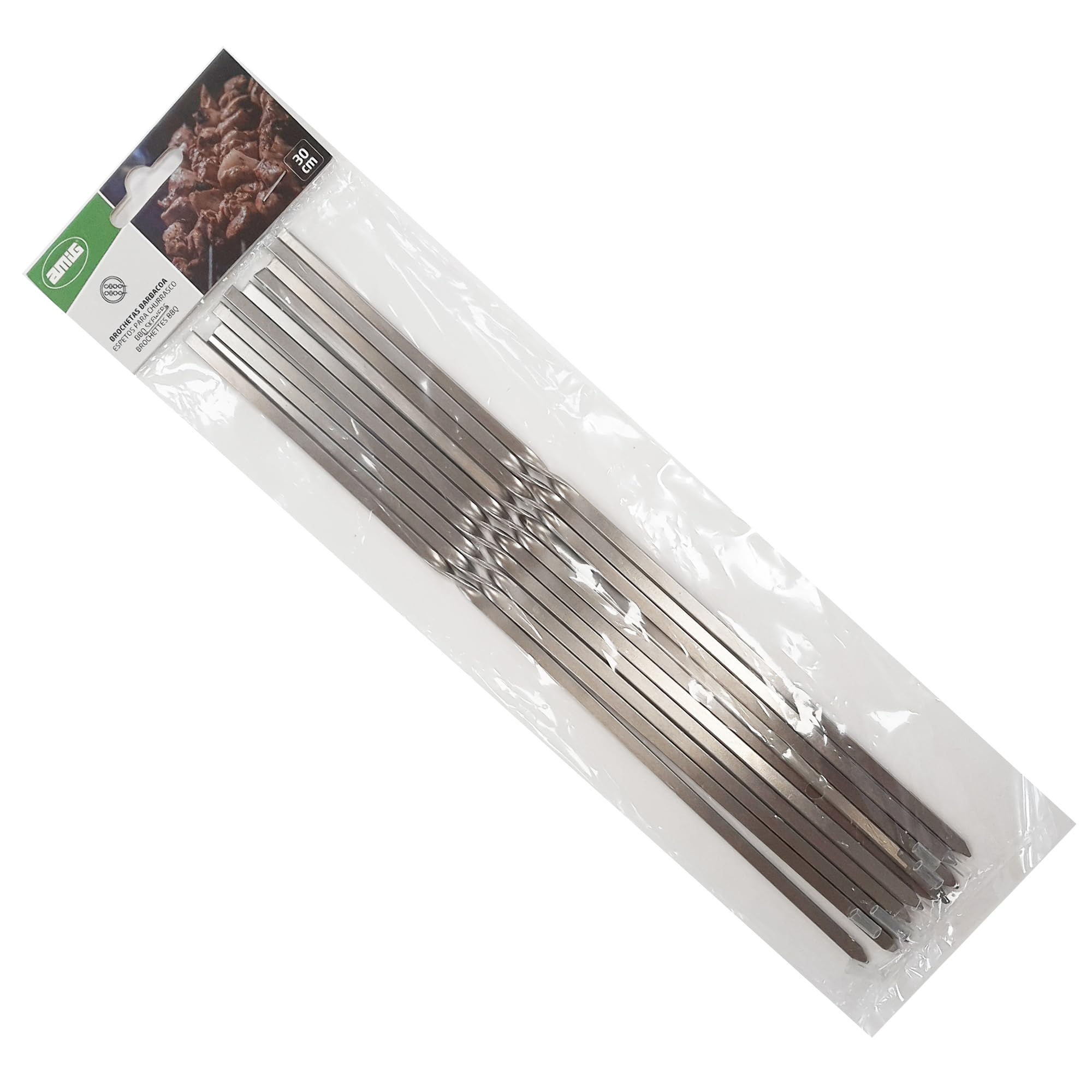 Amig - 10 Metal Skewers for Fireplus Barbecue | Stainless Steel Skewers | Reusable Metal Rods | Length: 30 cm