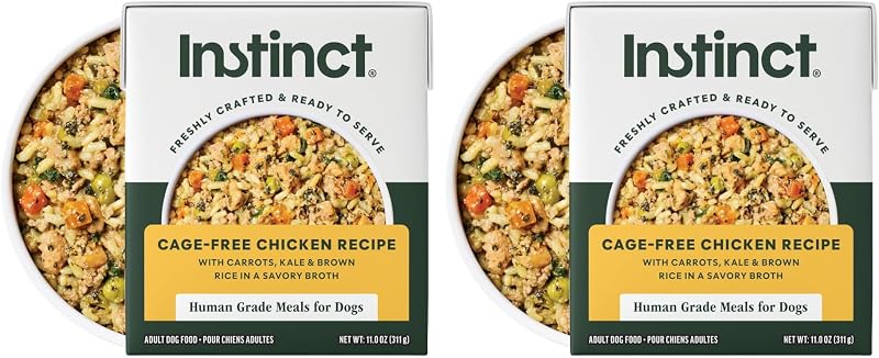 Alimento úmido para cães Instinct Freshly Crafted Meals com frango sem gaiola, 2 x 311 g