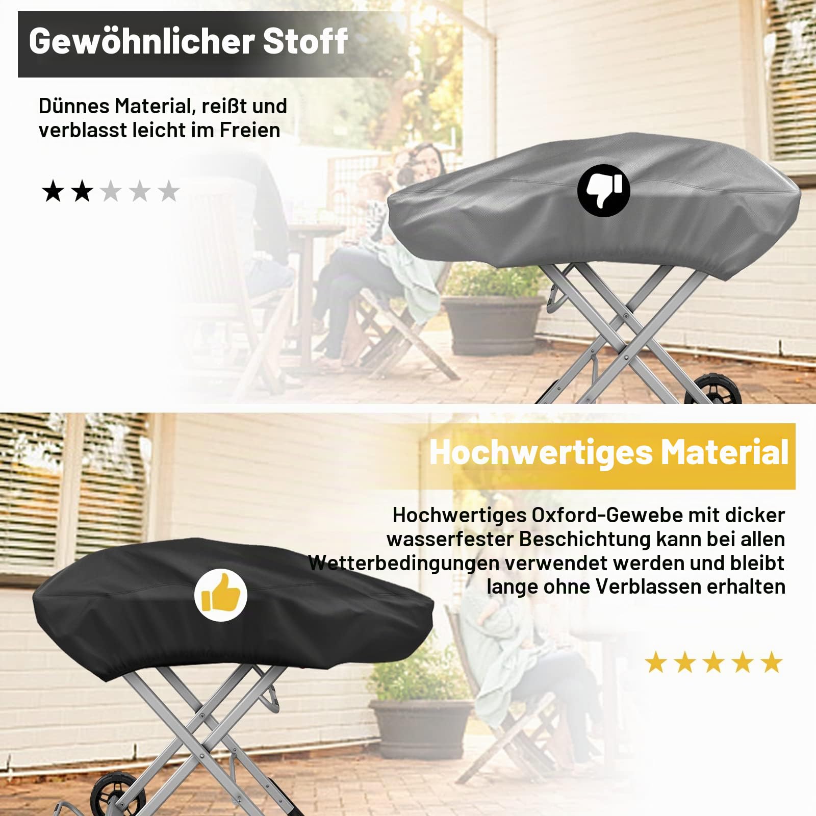 Grillabdeckung für Weber Traveler Tragbarer Gasgrill 9010001, Outdoor, strapazierfähig, wasserdicht, Oxford-Gewebe, witterungsbeständig