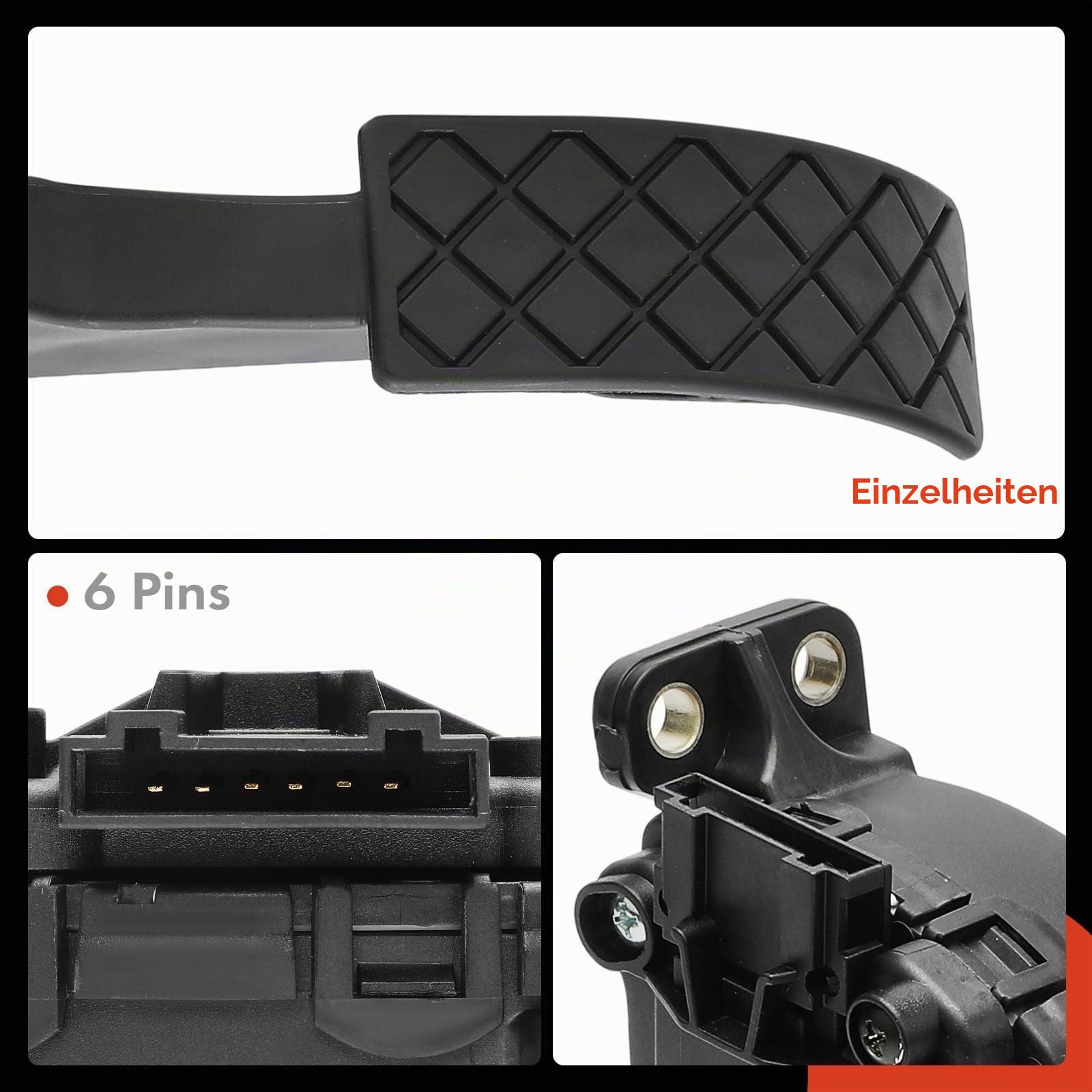 Frankberg Gaspedal Fahrpedalsensor mit Sensor für Linkslenker Kompatibel mit Golf IV 1J1 1997-2005 Polo 6C 6R 2011-2014 A1 8X1 8XK 2010-2018 A1 8X1 8XK 2010-2018 Replace# 6Q1721503M