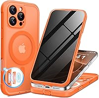 Vista 32 de BERFY Funda para iPhone 16 Pro, compatible con MagSafe, protector de pantalla de vidrio templado 9H integrado y protección de cámara, funda