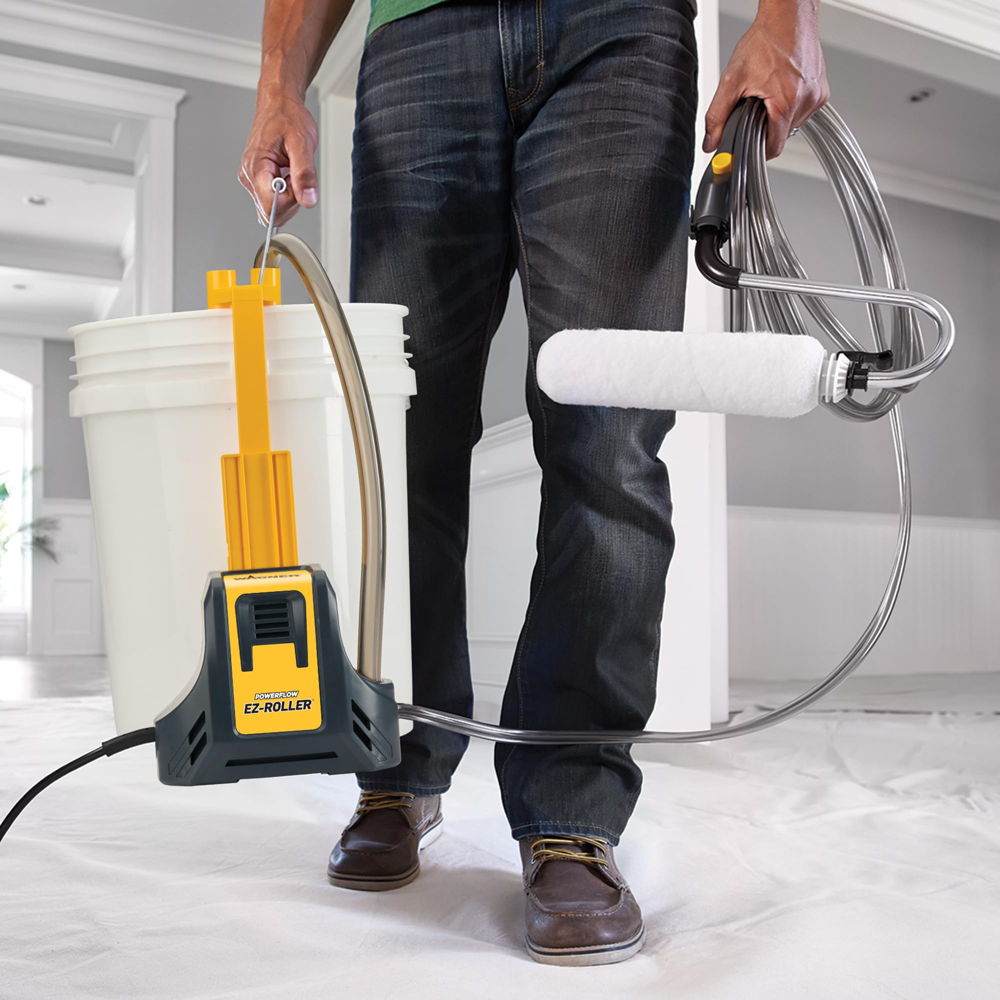 Wagner Spraytech 2461319 PowerFlow EZ Roller - Rodillo eléctrico con alimentación directa, ideal para proyectos de pintura grandes y multiespacio