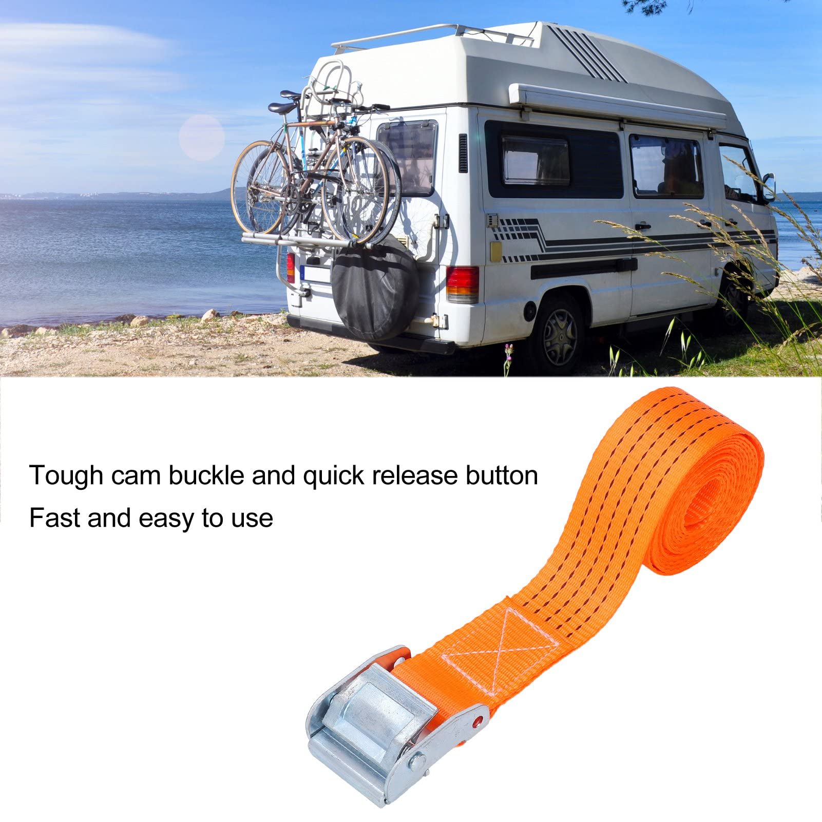 Buckle Tension Strap, Heavy Duty Lashing Straps Flexible 3 Meters High Toughness 4PCS for Trailer