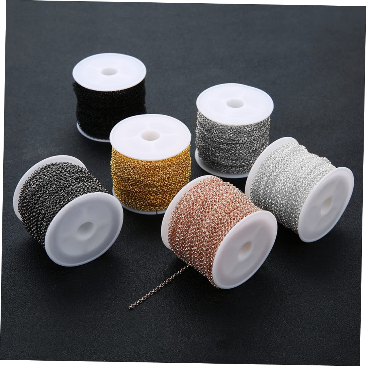 SHINEOFI Kit per La Creazione di Gioielli da 3 Pezzi Set per La Creazione di Gioielli Permanenti Rocchetto di Catene A Forma di S Rocchetto di Catene Intrecciate per Accessori Artigianali.