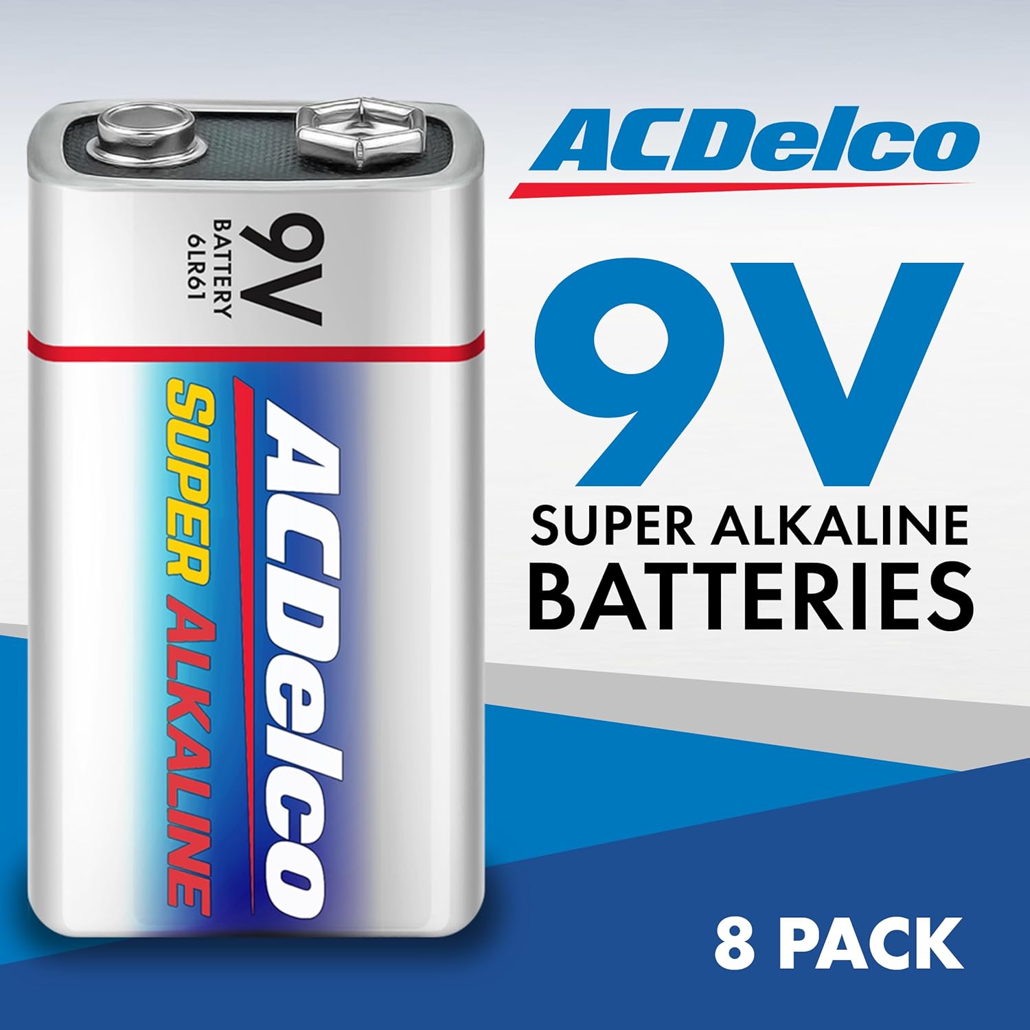 ACDelco 8-Count 9V Batteries, Maximum Power Super Alkaline Battery for Home and Office, 7-Year Shelf Life, Reclosable Packaging - Image 2
