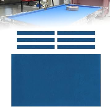 Billiard Cloth, Pool Table Felt Cloth with 6 Cloth Strips, Billiard Pool Table Cloth Accessories 7ft/8ft/9ft High Performance Table Felt Cushion, for Clubs Hotel Home and Bar Billiard Table,Blue,8ft