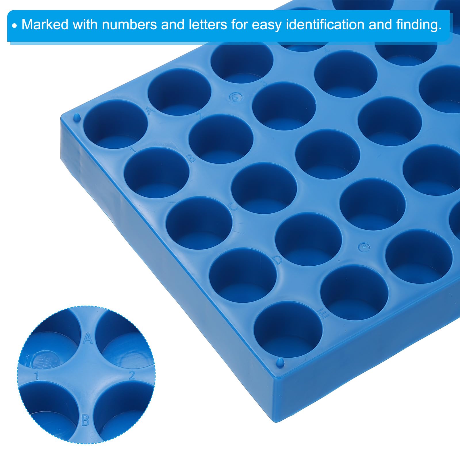 PATIKIL Flaschenhalter Für 20ml Autosampler Flaschen 2 Stück Flaschenhalter 40-Well Stapelbarer Teströhrchenhalter Flaschenhalter Für Mikrozentrifugenröhrchen Blau