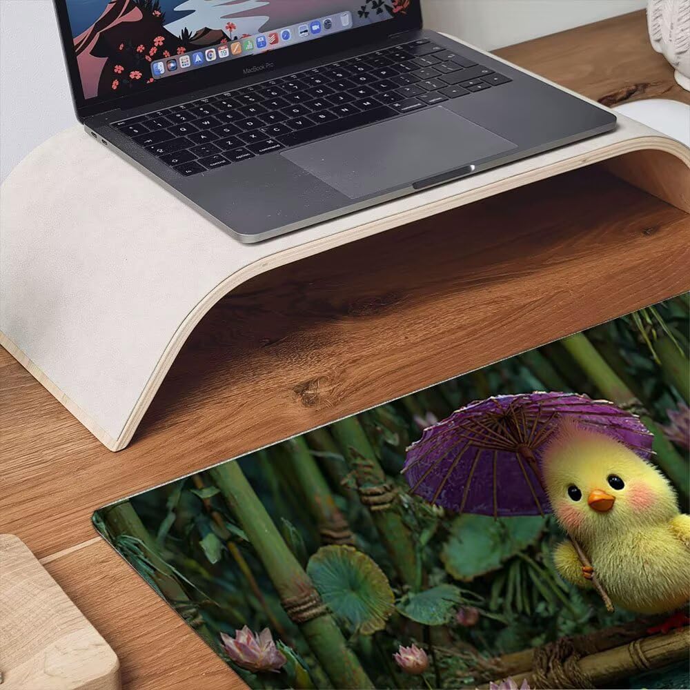 Duża podkładka pod mysz do gier XXL 1800 x 900 x 3 mm z zszytymi krawędziami, trwała antypoślizgowa podstawa z naturalnej gumy, zmywalna podkładka na klawiaturę, gry, dom biuro, kwiat lotosu kurczaka