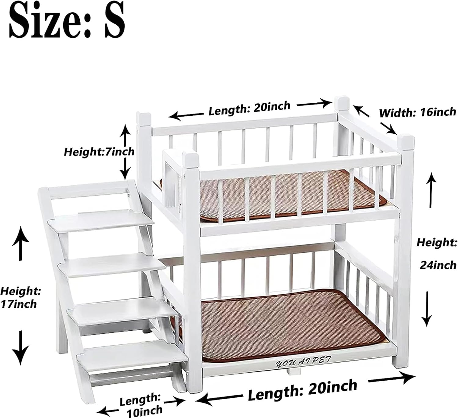 Small Medium Large Dogs Pet Bed with Stairs, Removable Double Layer Dog Bunk Bed - Perfect for Small Pets - Cozy and Functional Design