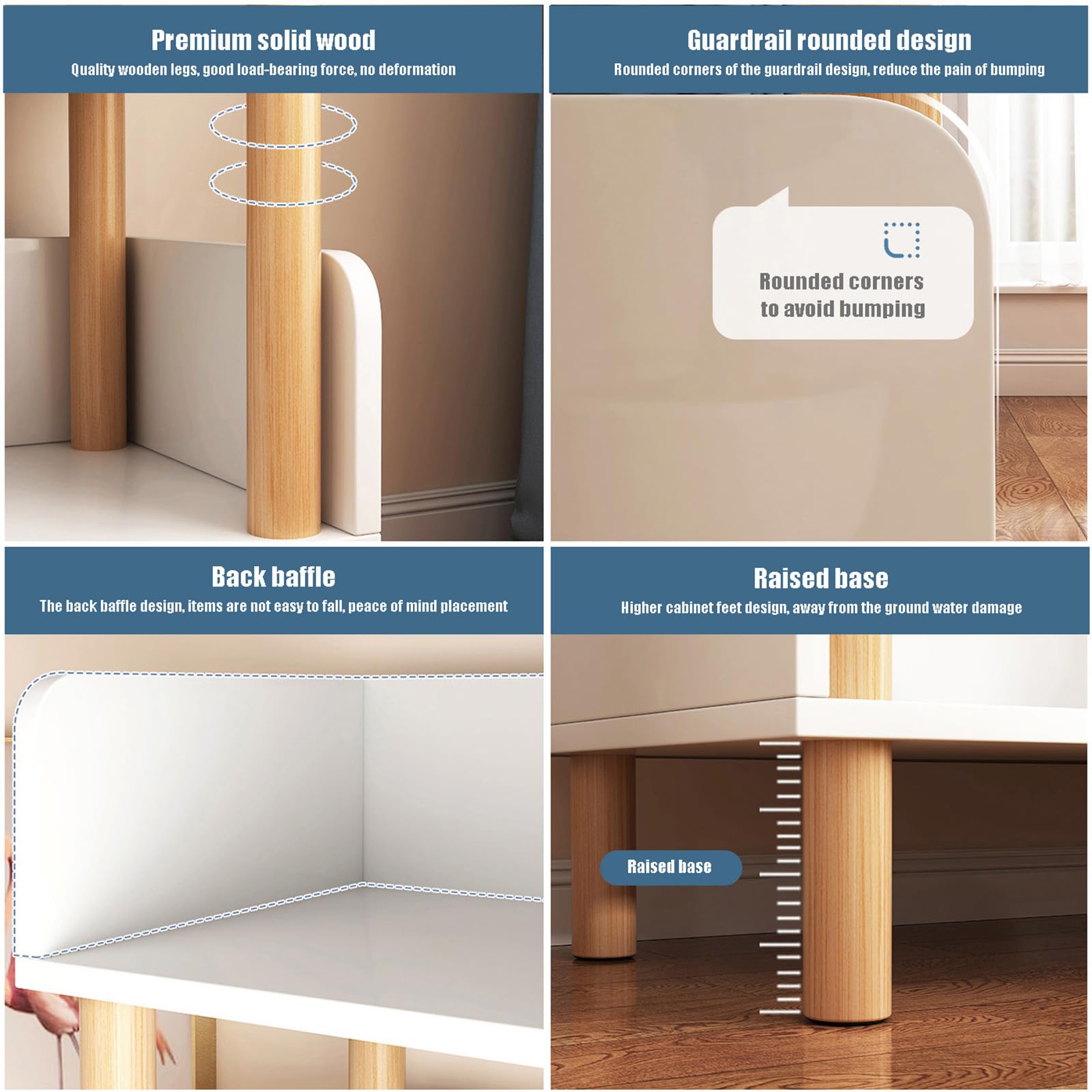 Estantería de exhibición de organización de estanterías de Madera para Dormitorio/Sala de Estar con Organizador de Almacenamiento de 5 Cubby - Linda estantería Independiente con Almacenamiento