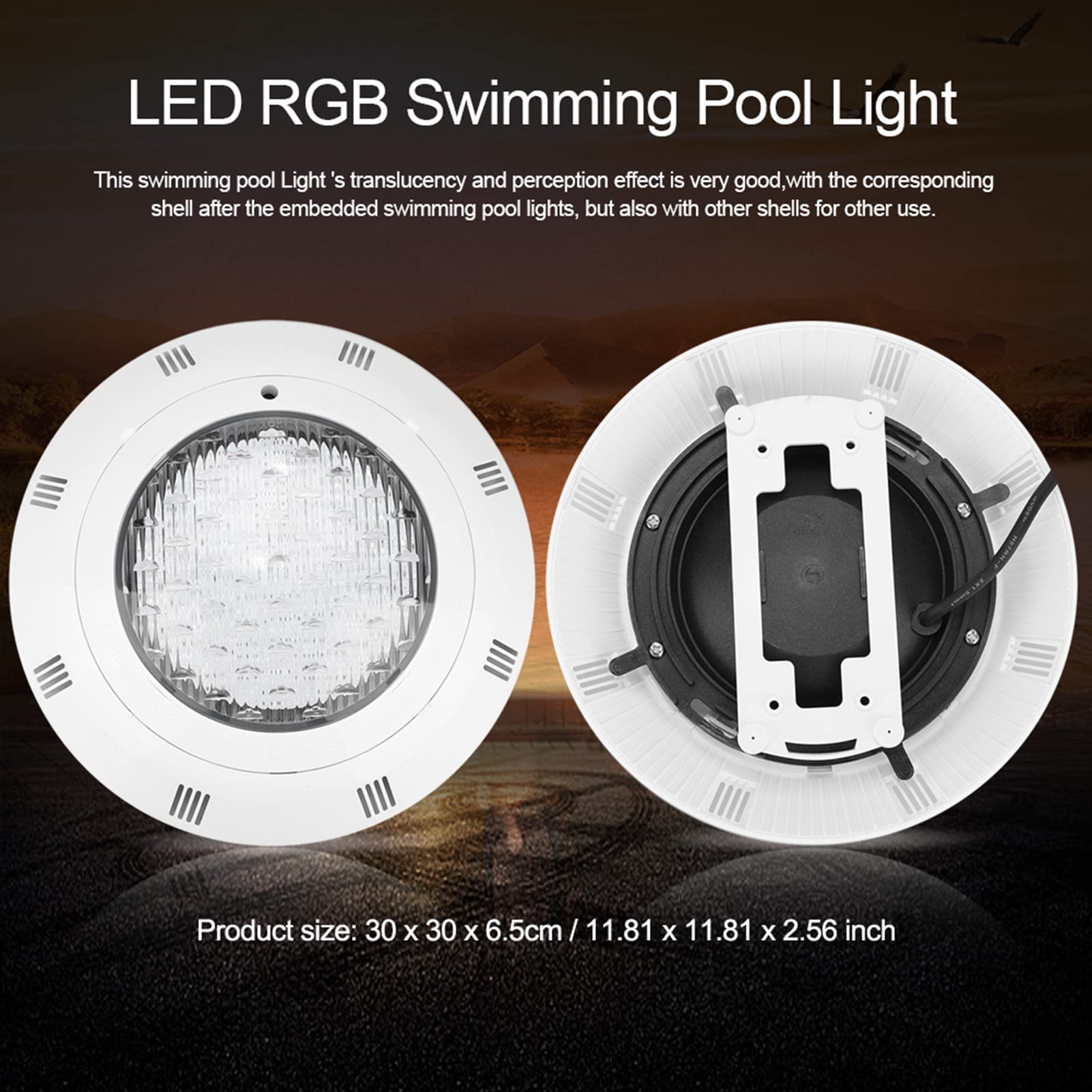 La Piscine 30W LED RGB Allume la Lampe de Piscine sous-Marine étanche Multicolore avec télécommande pour Fontaine d'étang