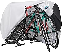 Vista 9 de Cubierta para bicicleta, cubierta impermeable para bicicleta al aire libre con agujero de bloqueo para bicicletas de montaña y de carretera