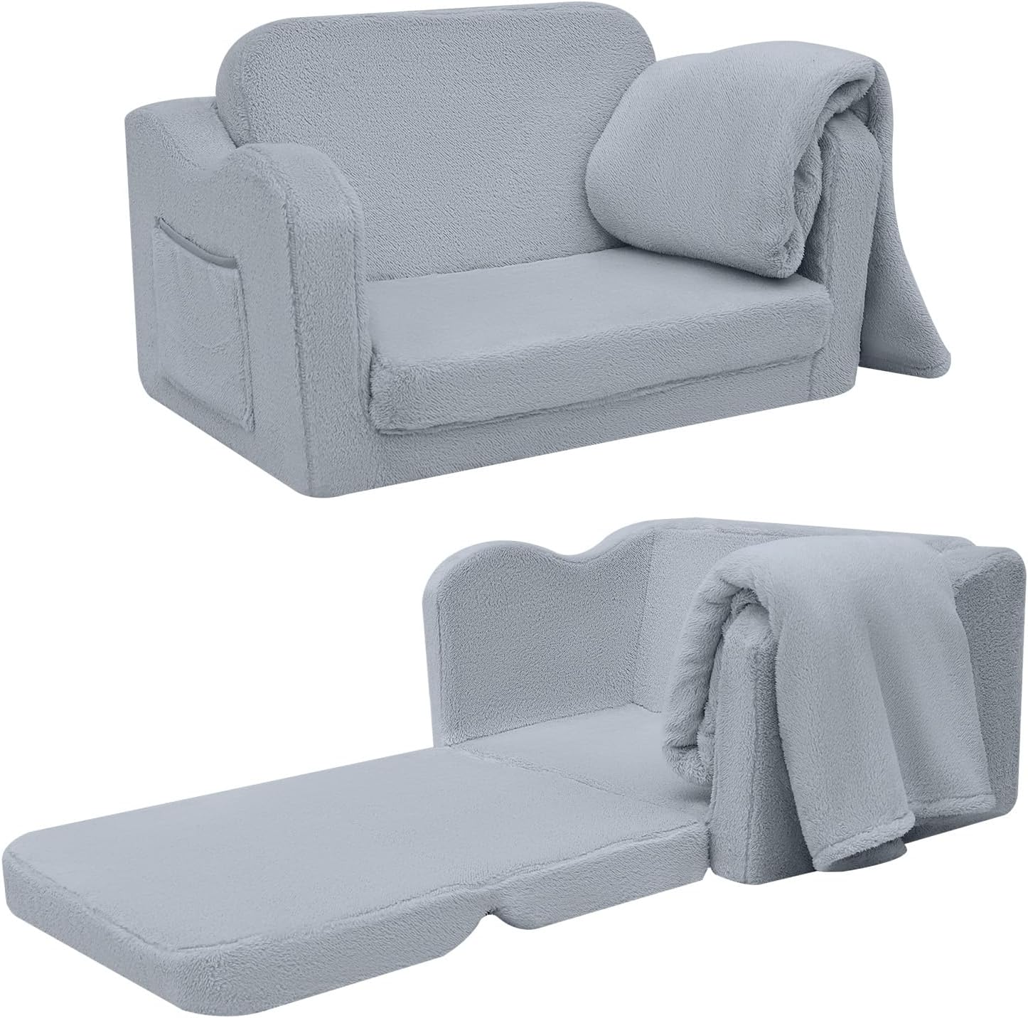 MeMoreCool Toddler Couch Fold Out Kids Couch for Playroom