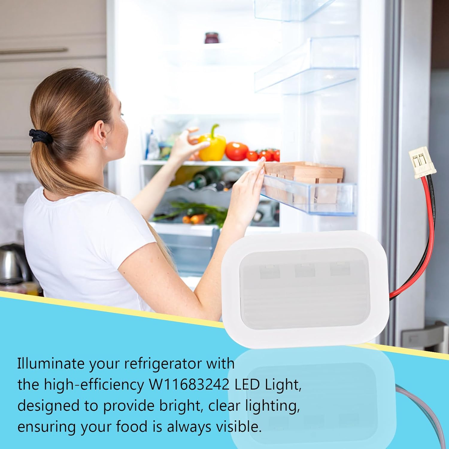 3PC-W11483116 Refrigerator light Compatible with Whirlpool KitchenAid Refrigerator light bulb Replacement Module W11228040 AP6990551 PS16221108 KRFF577KBS03 KRFF577KBS02 WRF954CIHV04