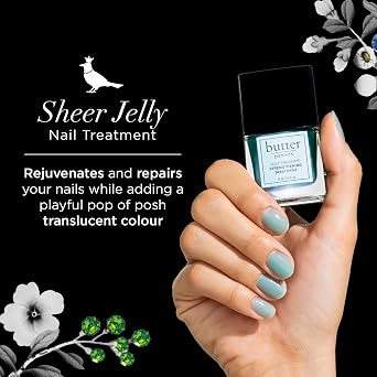 butter LONDON Nail Strengthener for Damaged Nails, Jelly Preserve - Pink Translucent Finish Nail Polish Strengthens, Nourishes & Rejuvenates Nail Beds & Roots - Nail Care Products