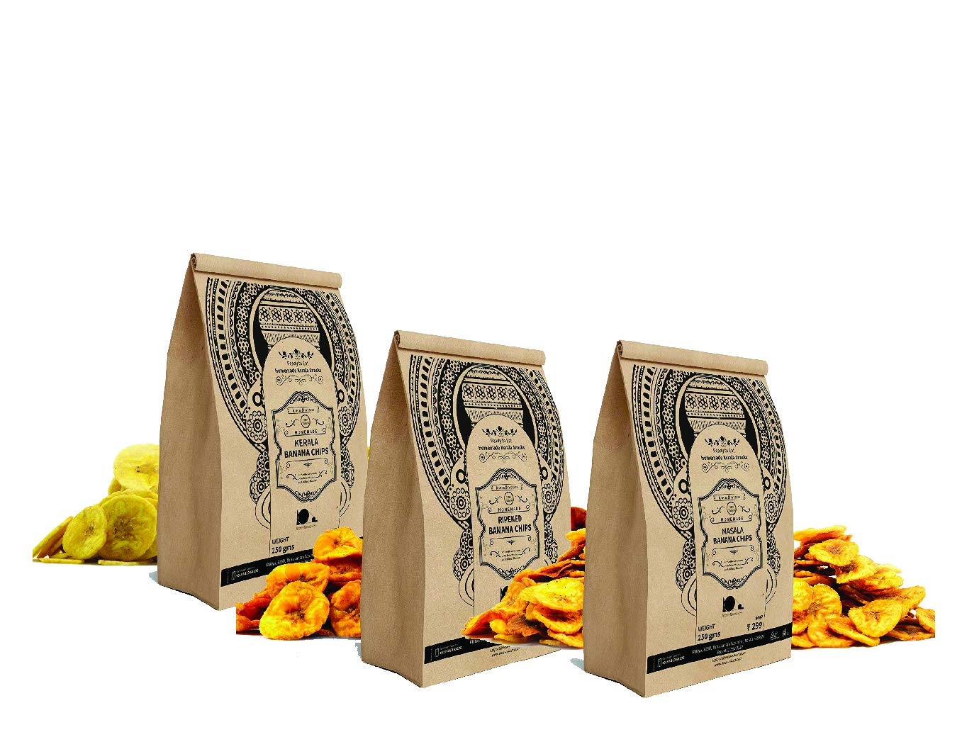 looms & weaves Premium Kerala Snacks (250 gm Each) Plain Banana