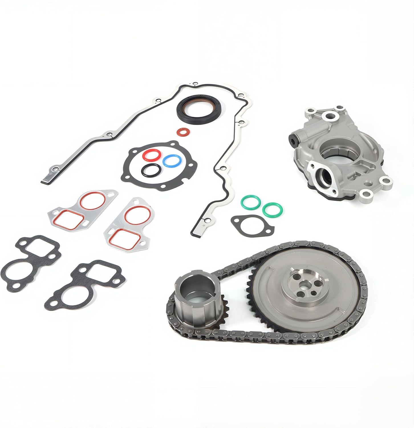 Timing Chain Oil Pump Gasket Kit 4.8L 5.3L 6.0L Fit for Silverado Avalanche Suburban Tahoe 1998-2016,for GMC Sierra/Yukon/Cadillac Escalade 2007-2014 M295 Time Parts tool Kit