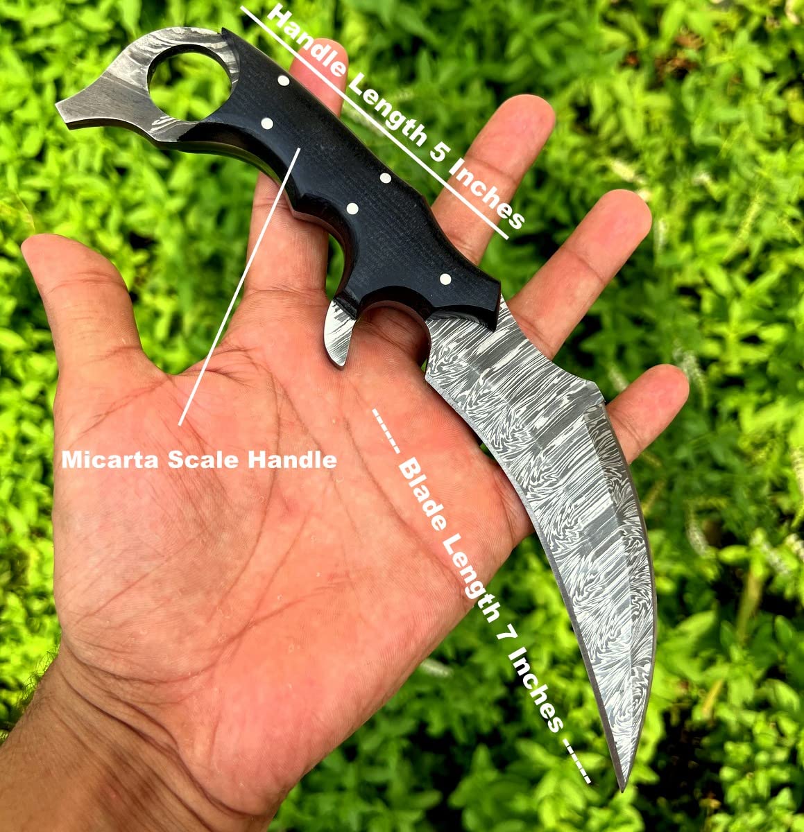 カランビット　39 Damascus Steel Karambit knife Claw Knife with Horizontal