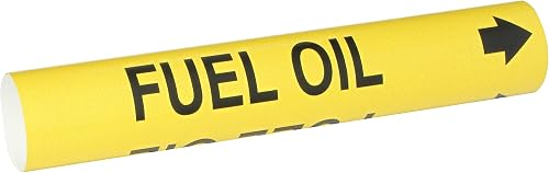 Brady 4063-C Bradysnap-On Pipe Marker, B-915, Black On Yellow Coiled Printed Plastic Sheet, Legend "Fuel Oil"