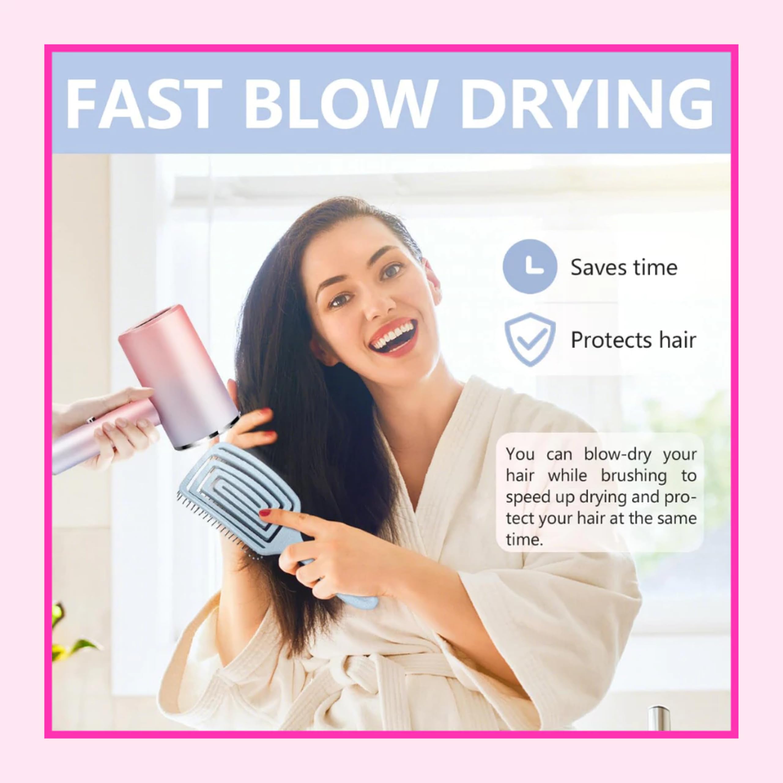 3D Detangling Brush - Smooth Hair, Less Hair Fall -2