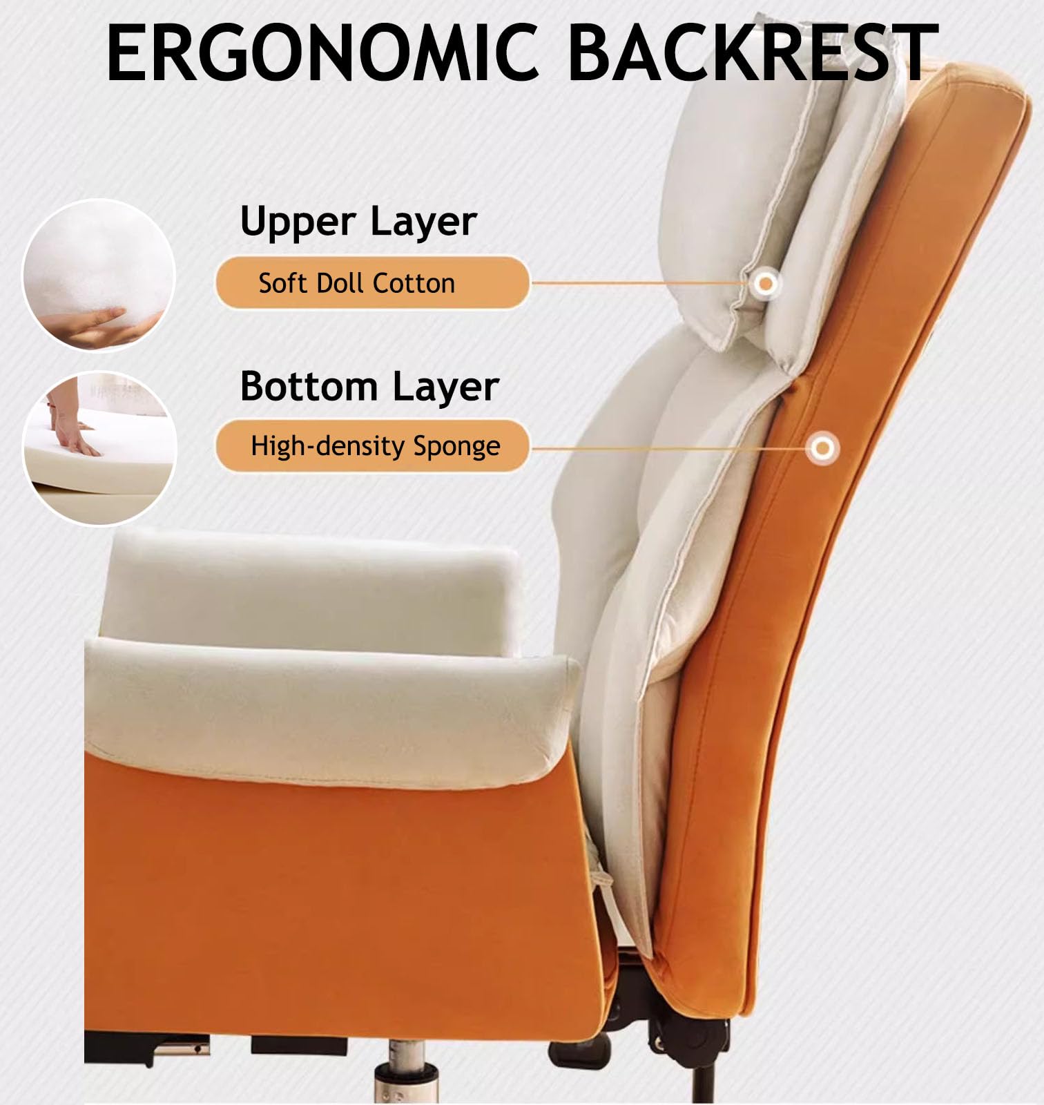 Ergonomiczne krzesło biurowe z podłokietnikami i zagłówkiem w kolorze szarym, regulowana wysokość, nachylenie, podparcie lędźwiowe, tkanina z wysokim oparciem, domowe krzesło biurkowe