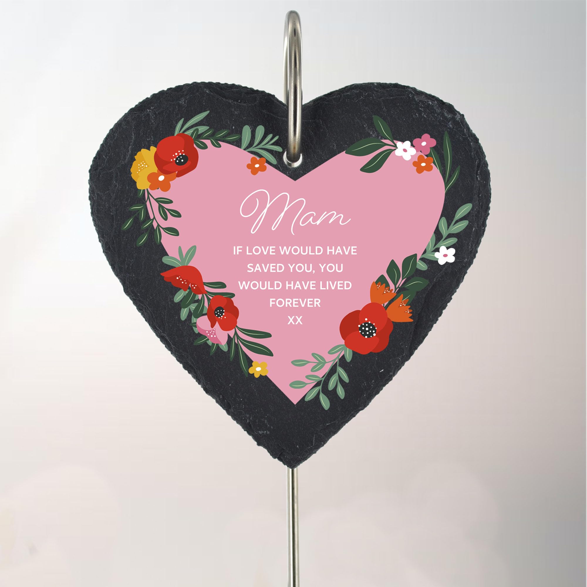 Mam Grave Stick Marker Plaque Poppy Slate If Love Would Have Saved You Memorial Tribute