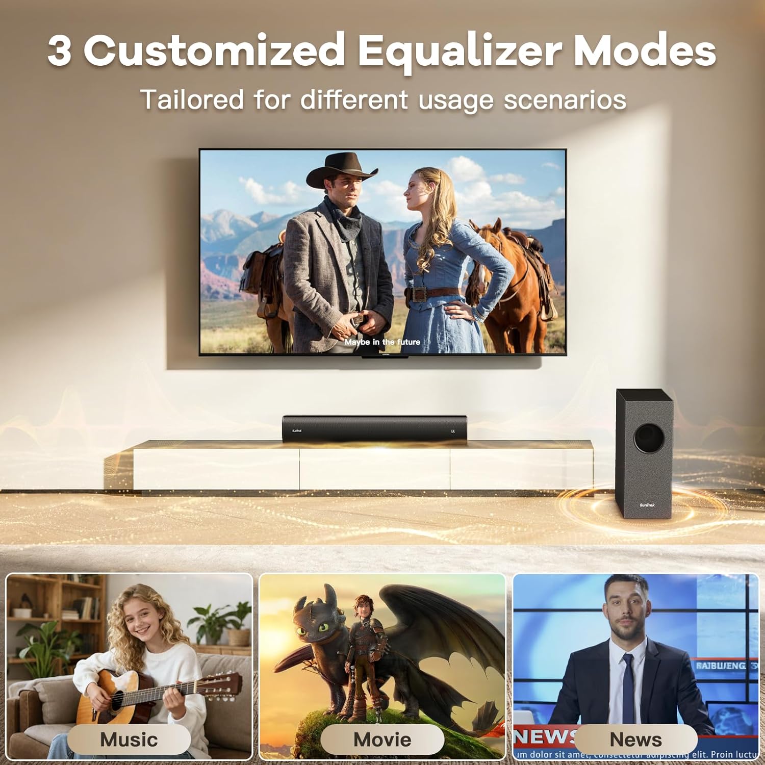 Sound Bar for Smart TV, Karaoke Sound Bar with Wireless Microphones, 2.1CH Soundbar with Subwoofer, BT 5.3 Surround Sound System for TV, Home Theater Soundbar Speakers with Bluetooth/ARC/AUX for Party 7