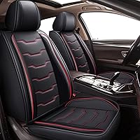 Vista 14 de 2 fundas de asiento delantero de automóvil para Nissan Frontier 2009-2024 2025, de piel de seda de hielo, transpirable, impermeable, compatible