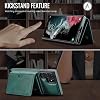 Leather Case compatible with Coverzone Samsung Galaxy S23 Ultra Compatible with Magsa Wallet 2 in 1 Removable Card Holder Phone case Leather Cover Green with Wireless Charging Feature, which can be a Meticulous Stand