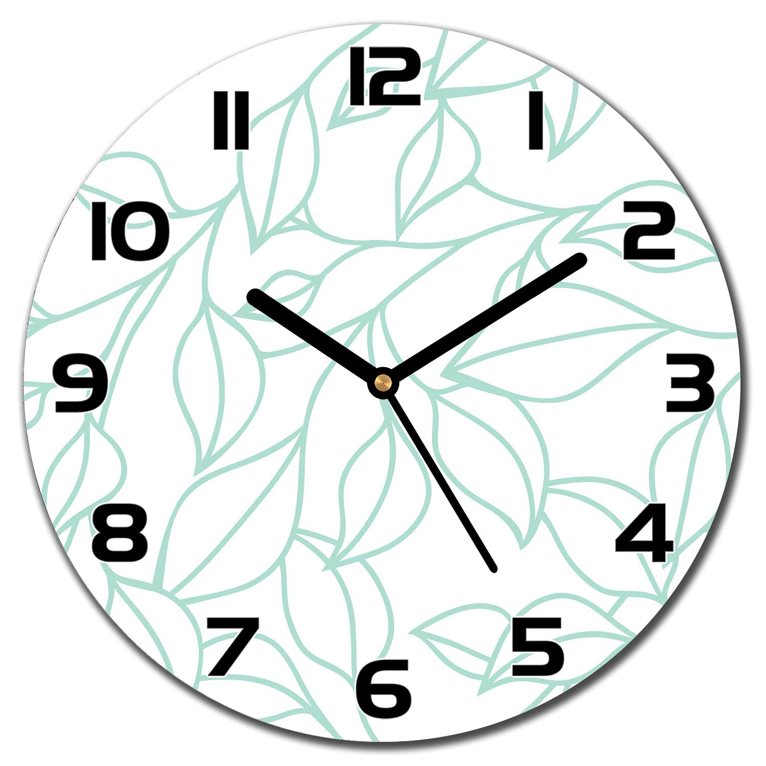 Horloge murale en verre de sécurité de 30 cm avec aiguilles noires
