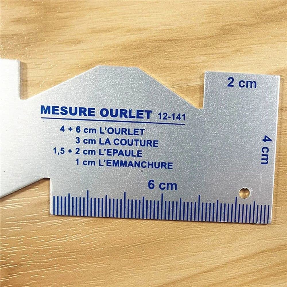 Regla de medición de costura de precisión de metal, somómetro de metal, accesorio de reglas de acolchado (A)