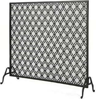Extra Long Fire Guard, Wrought Iron Partition Fireplace Screen with Mesh, Indoor Outdoor Fireplace Tools Accessories - Black (Color : Black, Size : 100×28×88cm)