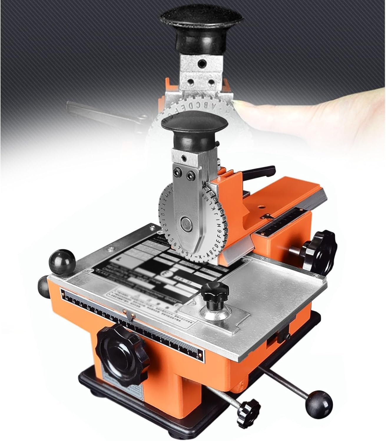 Industrial Metal Tag Stamping Machine - Professional 6mm Character Wheel for Durable Nameplates & Asset Labels - Manual Tag Maker for Custom One-Color Metal Tags