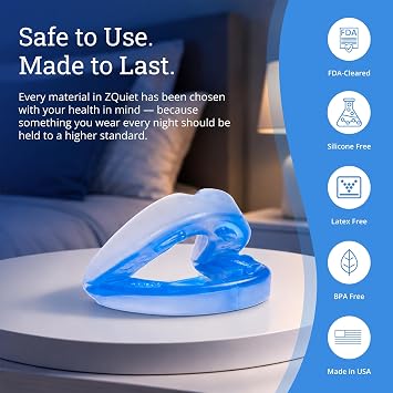 ZQuiet Anti-Snoring Mouthpiece & Cleaner, Size 1, Blue