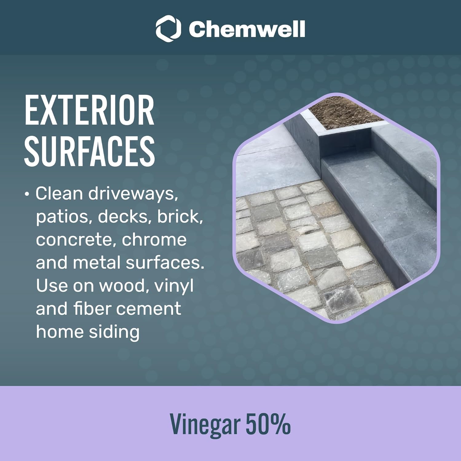 50% Vinegar (4 Pack, 1 Gallon) - General Purpose All-Natural Multi-Surface Cleaner for Home, Patio & Commercial - High Performance, Powerful Concentrated Acetic Acid - Made in USA