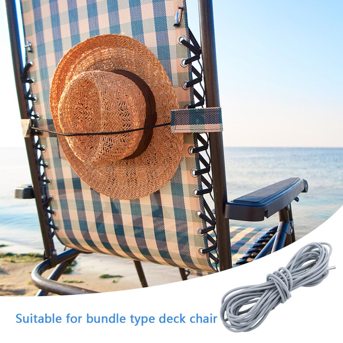 Yardwe 4pcs Replacement Cord for Anti Gravity Chair, Repair Cord for Recliners Chair, Replacement Laces Cord Kit for Lounge Chair Bungee Beach Chair Bungee Chair (Grey)