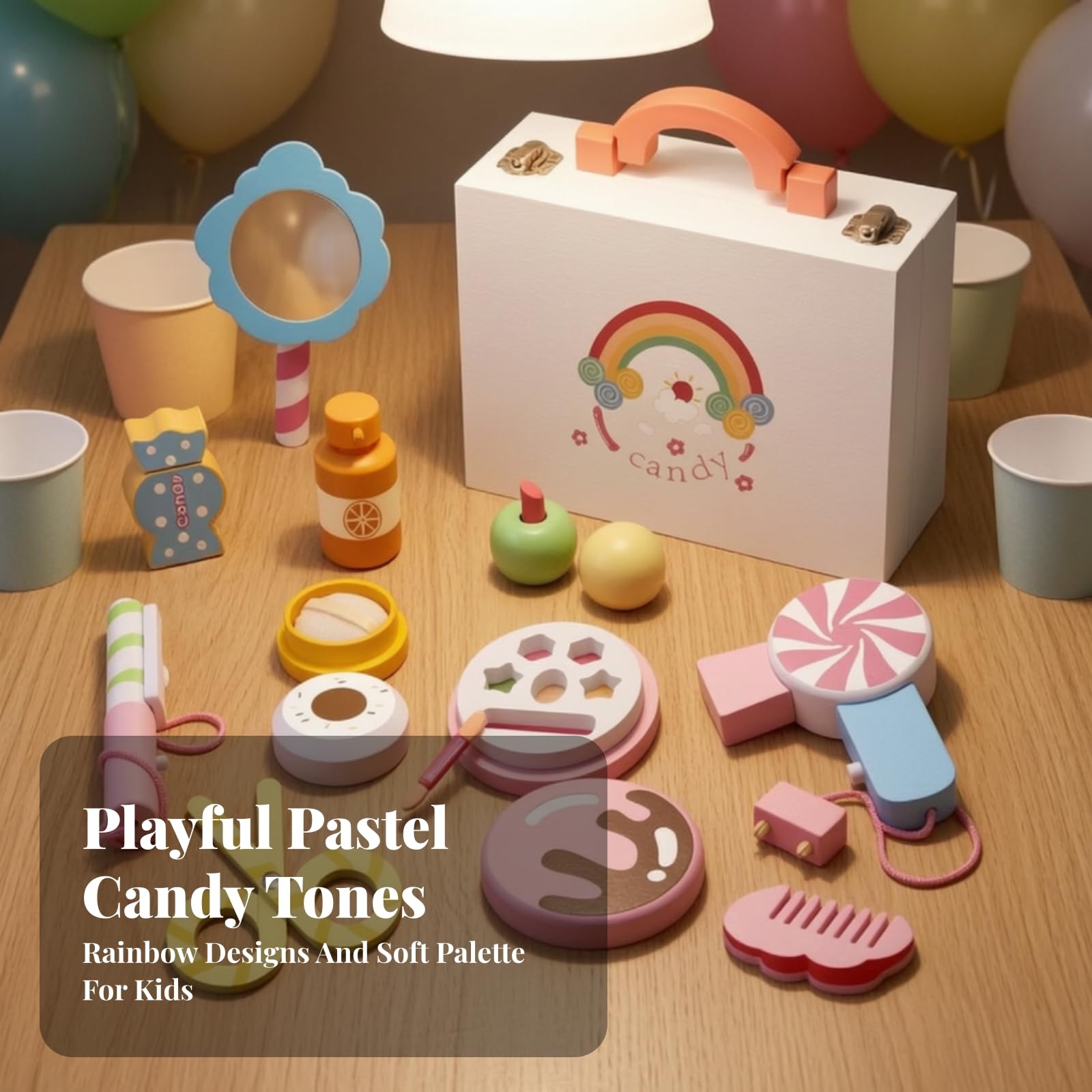 Set Cosméticos Imitación Creativo | Compacto, Juego Maquillaje Imitación, para Fiestas Infantiles