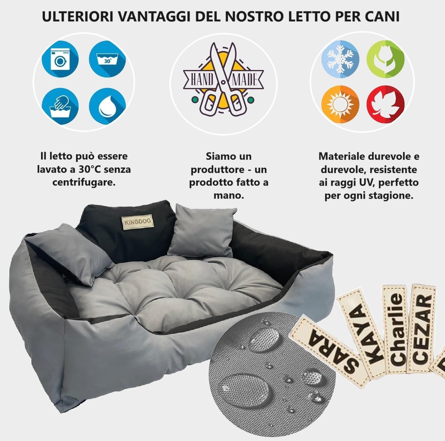 Letto Per Cani Taglia Grande XL 115x95 Cm - Morbido, Lavabile, Con Bordi Alti, Verde
