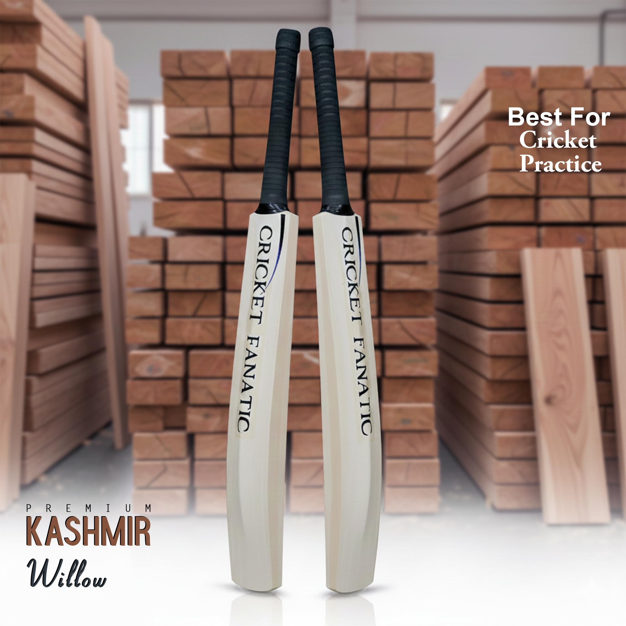 Zhoosh Fanatic Half Width Middler Kashmir Willow Cricket Bat for Training Purpose (Size LH) 4