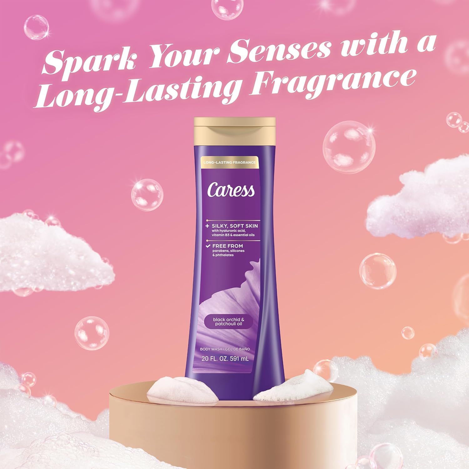 Caress Fragrance Body Soap Caress Body Wash Black Orchid Patchouli