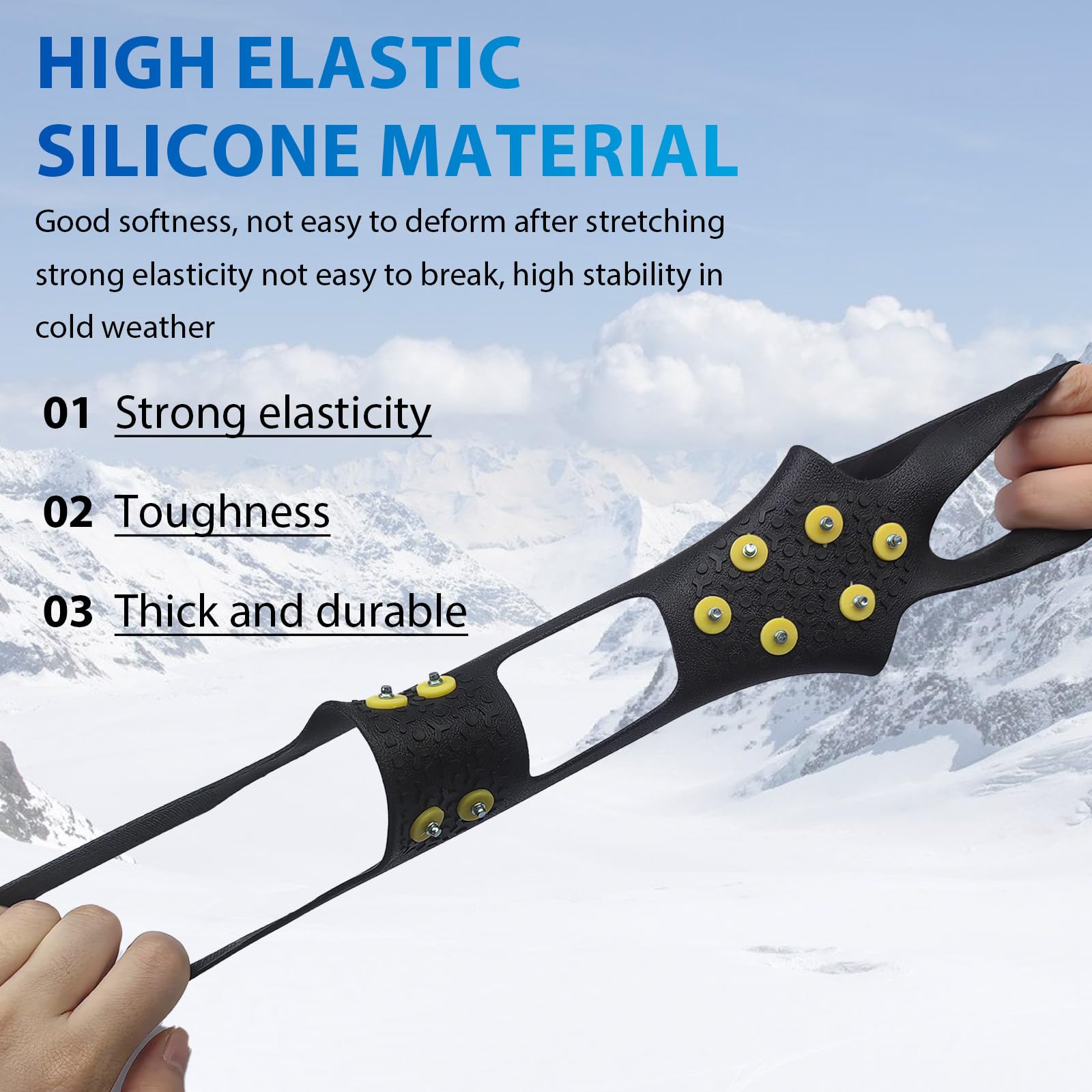 10 Clous Crampons, Poids léger Clous, Crampon Neige, Crampons Protection pour Marche Randonnée Hiver, pour Le Rrekking en Plein Air, L'alpinisme, Les Voyages sur Neige(M)