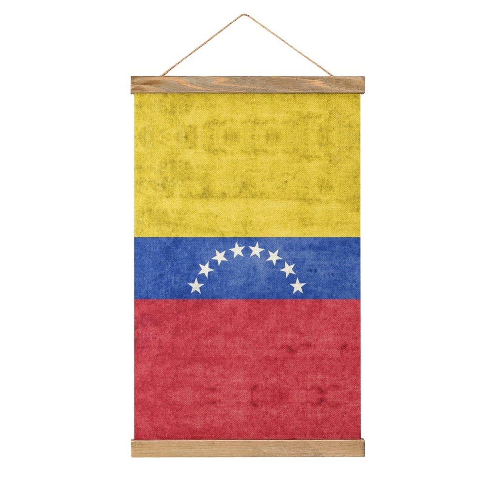 CGSBNGHA Flag of Venezuela Wall Art Prints Linen Hanging Painting Scroll Paintings Pictures Decor for Home