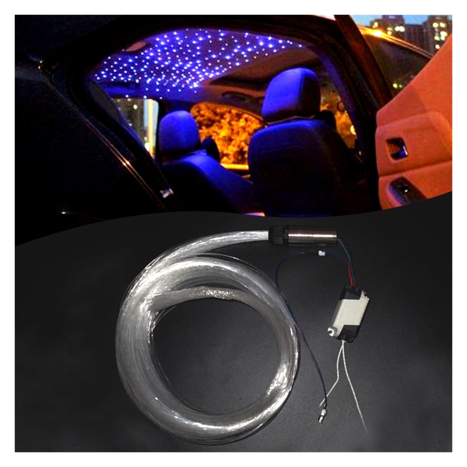 Accessoires De Pavillon à éClairage éToilé pour Vo Voiture 12V 200 X RVB LED Fibre Optique Star Plafonnier Kit Twinkle Télécommande