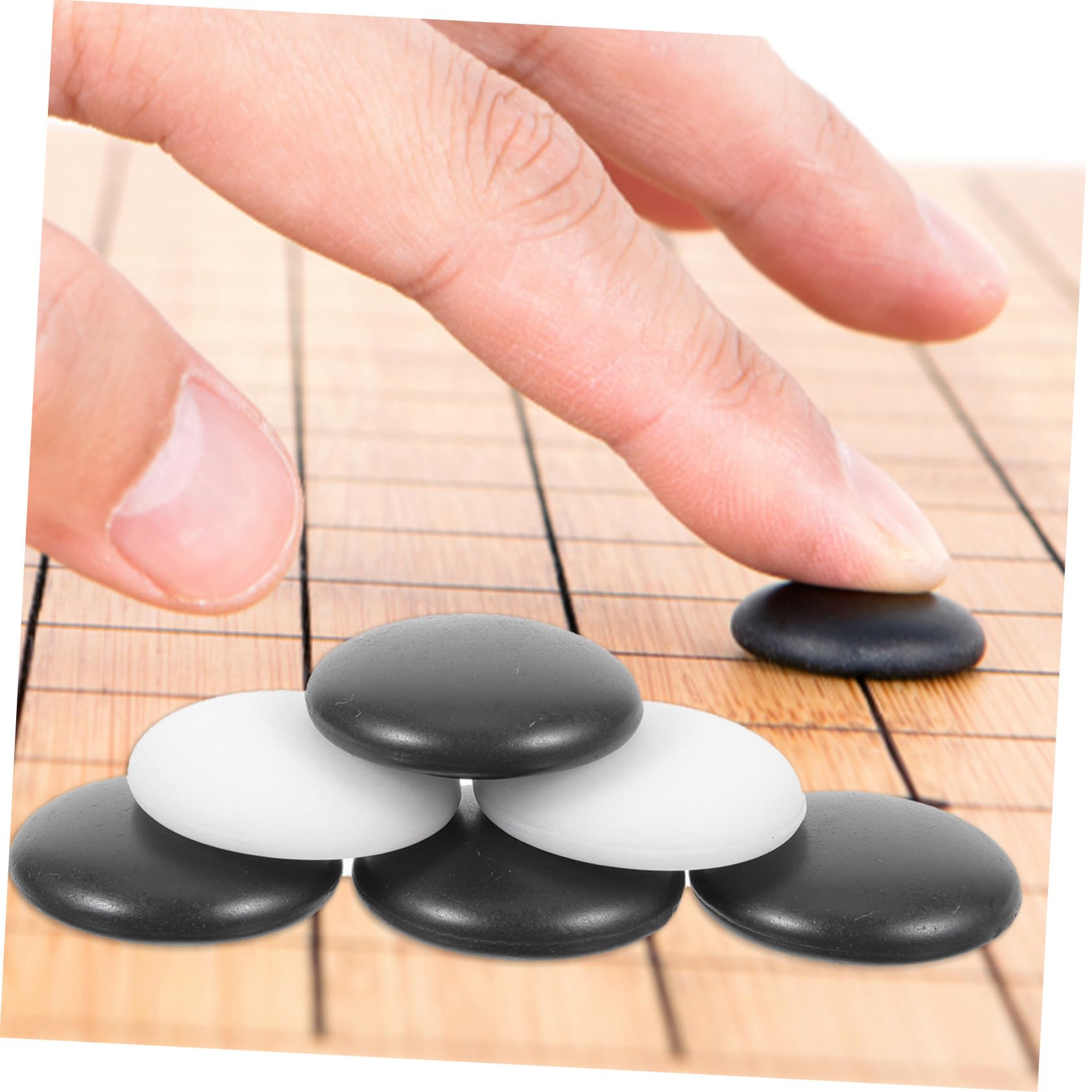 Hemobllo Pezzi Go da Gioco 360 Pezzi Resistenti in Resina, Piccole Pietre per Scacchi Artigianali, Accessori per Giochi da Tavolo per Casa e Scuola