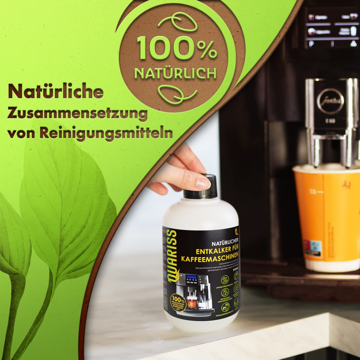 Anticalcare universale per macchine da caffè, 500 ml, 100% naturale anticalcare per macchine da caffè automatiche e macchine da espresso, vegane ecologico (6)