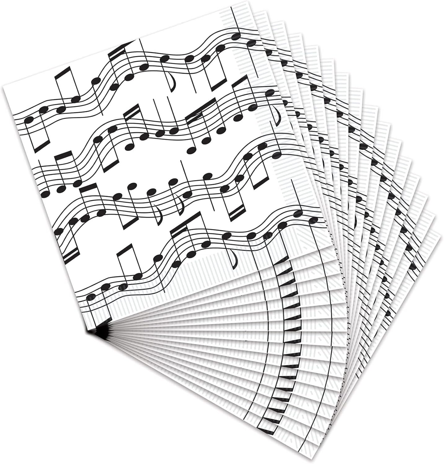 Beistle 16 Piece Music Notes Paper Beverage Napkins 50's Theme Rock and Roll Tableware For 1950’s Party Awards Night Decorations
