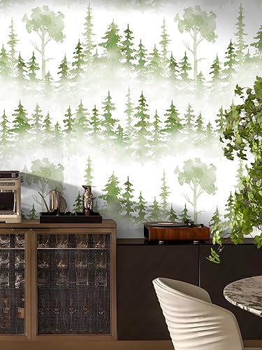 Miniatura 6 de Floralplus Papel tapiz extraíble de bosque bohemio para baño, apto para inquilinos, para decoración del hogar, papel de contacto con hojas para
