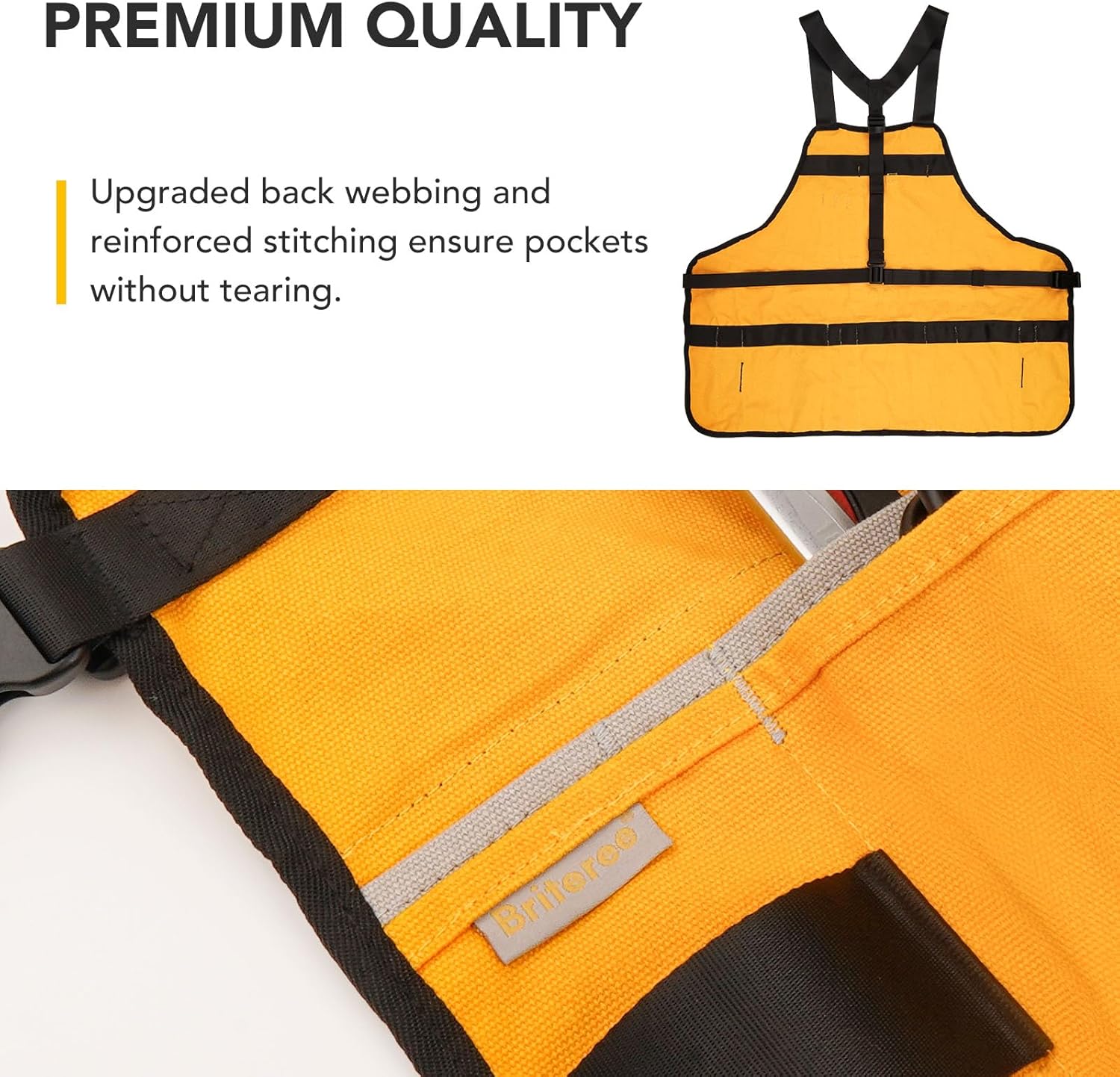 Work Tool Apron for Men and Women, Torso Length with 21 Tool Pocke